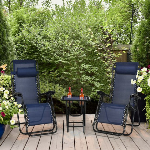 Madison Adjustable Reclining Chair and Table Set with Foldable Design and Zero Gravity Feel