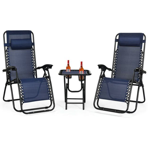 Madison Adjustable Reclining Chair and Table Set with Foldable Design and Zero Gravity Feel