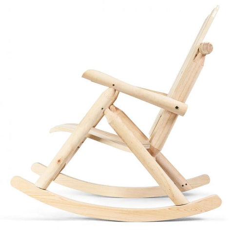 Wooden Rocking Chair with Modern Ergonomic Design in Pine