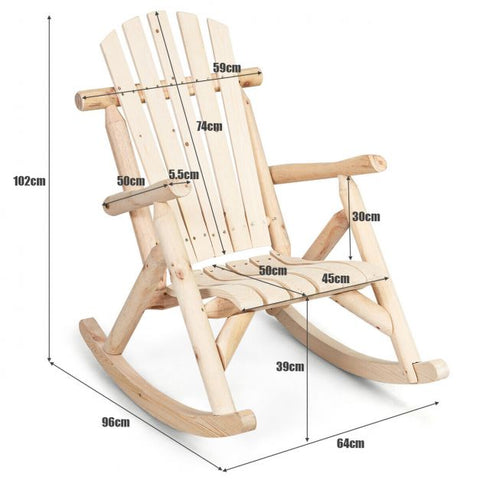 Wooden Rocking Chair with Modern Ergonomic Design in Pine