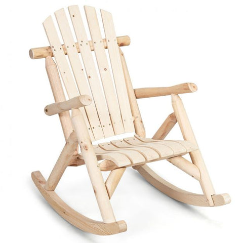 Wooden Rocking Chair with Modern Ergonomic Design in Pine