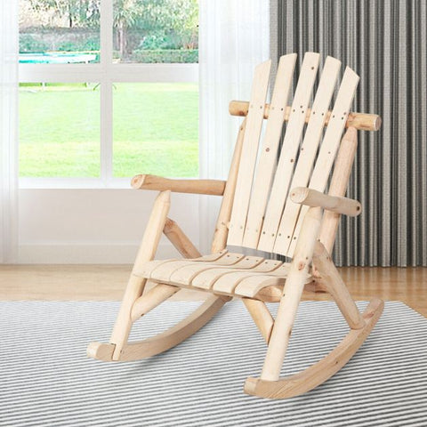 Wooden Rocking Chair with Modern Ergonomic Design in Pine