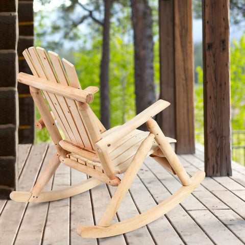 Wooden Rocking Chair with Modern Ergonomic Design in Pine
