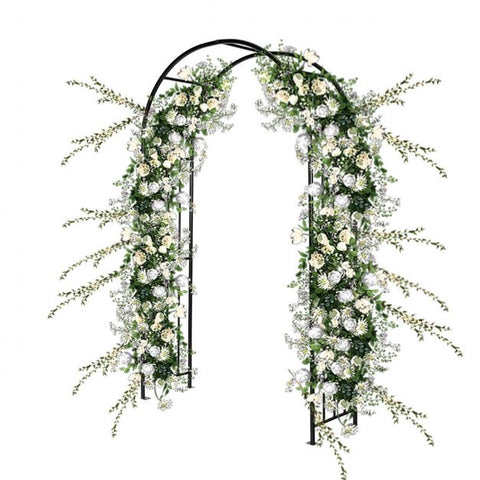 Versatile Decorative Garden Arch with Steel Frame in Black