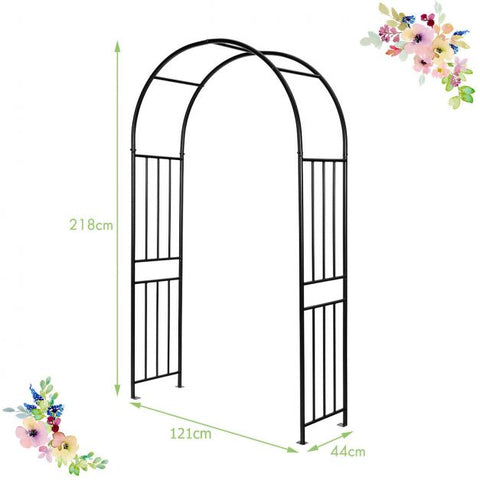 Versatile Decorative Garden Arch with Steel Frame in Black