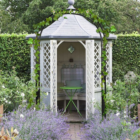 Versatile Decorative Garden Arch with Steel Frame in Black