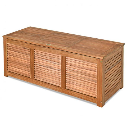 Acacia Wood 180L Deck Box with Robust Hinges & Handy Handle