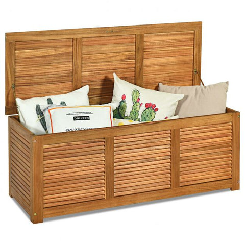 Acacia Wood 180L Deck Box with Robust Hinges & Handy Handle