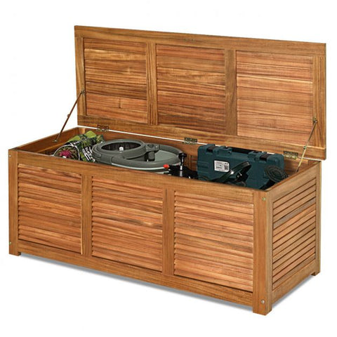 Acacia Wood 180L Deck Box with Robust Hinges & Handy Handle