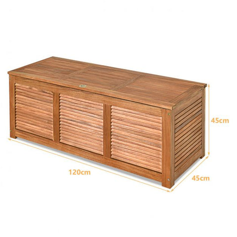 Acacia Wood 180L Deck Box with Robust Hinges & Handy Handle