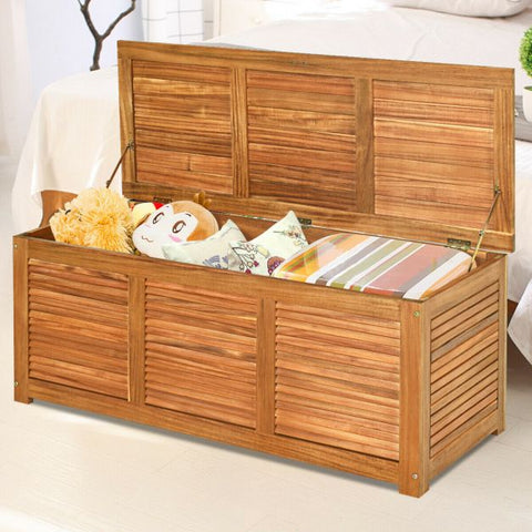 Acacia Wood 180L Deck Box with Robust Hinges & Handy Handle