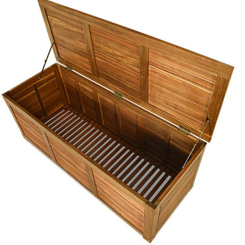 Acacia Wood 180L Deck Box with Robust Hinges & Handy Handle