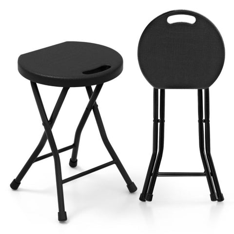 Sturdy Plastic Stool Set with Folding Design and Built-in Handle