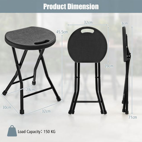Sturdy Plastic Stool Set with Folding Design and Built-in Handle