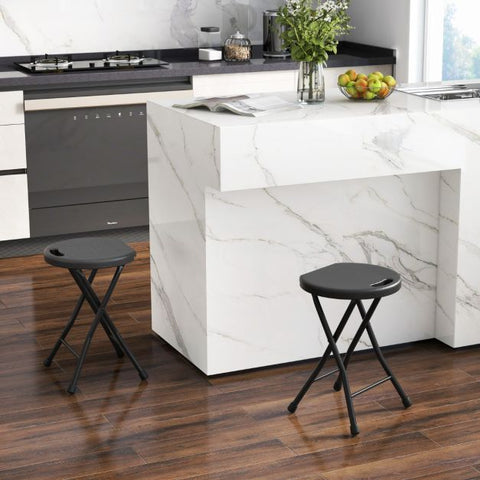 Sturdy Plastic Stool Set with Folding Design and Built-in Handle