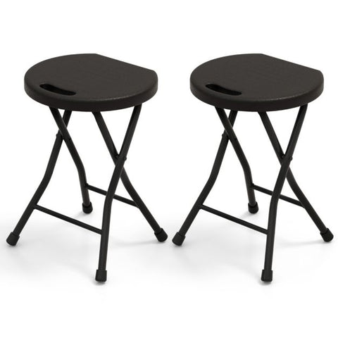 Sturdy Plastic Stool Set with Folding Design and Built-in Handle