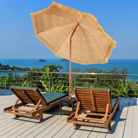 1.8m Thatched Tiki Beach Umbrella with Tilt Feature