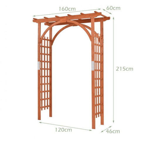 Decorative Solid Fir Wood Arch with Support Rack