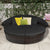 Outdoor Daybed and Coffee Table with Adjustable Height Feature in Black
