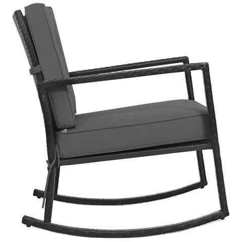Outdoor Rocking Chair with Steel Frame and Soft Detachable Cushion