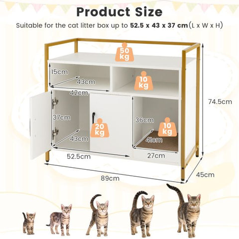 Cat Litter Box Enclosure Wooden Design