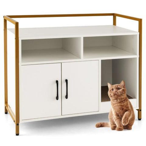 Cat Litter Box Enclosure Wooden Design
