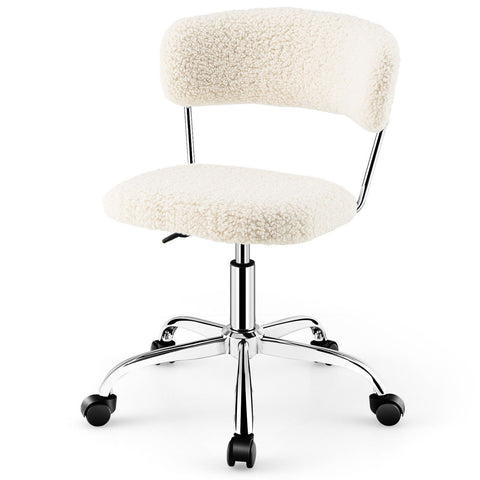 Simple Multi-Function Adjustable Office Chair with Faux Fur and Swivel