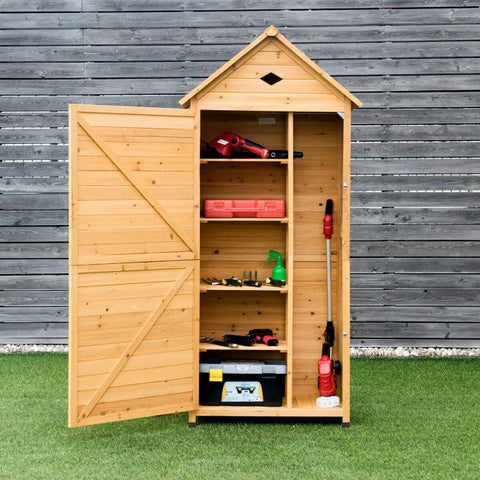 Garden Shed with Sloped Roof and Lockable Double Doors