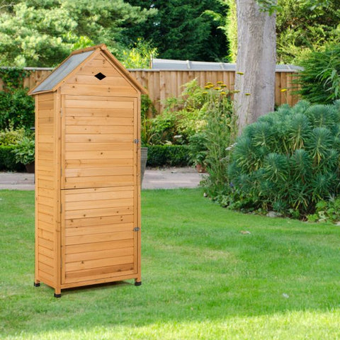 Garden Shed with Sloped Roof and Lockable Double Doors