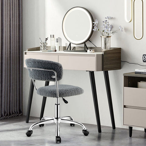 Simple Multi-Function Adjustable Office Chair with Faux Fur and Swivel