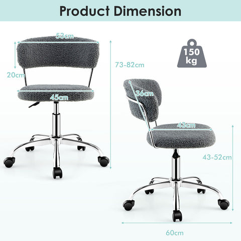 Simple Multi-Function Adjustable Office Chair with Faux Fur and Swivel