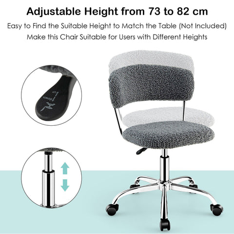 Simple Multi-Function Adjustable Office Chair with Faux Fur and Swivel