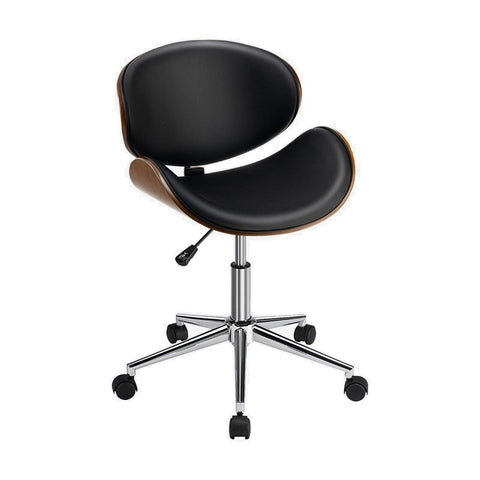 Height Adjustable Office Chair with Ergonomic Backrest and Full Swivel in Black