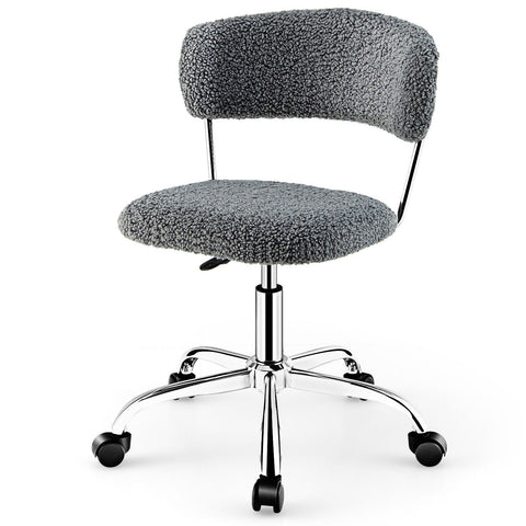 Simple Multi-Function Adjustable Office Chair with Faux Fur and Swivel