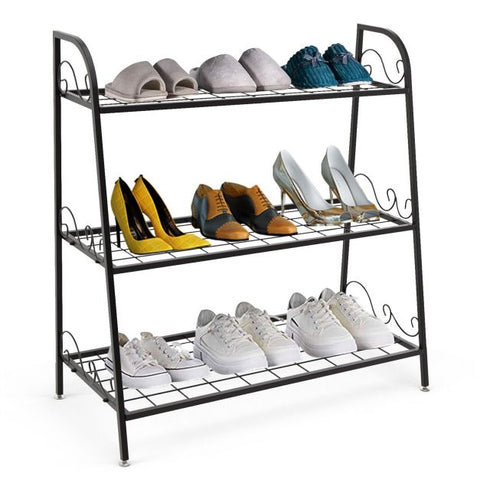 Garden 3 Tier Shelf Display Plant Stand with Metal Frame in Black