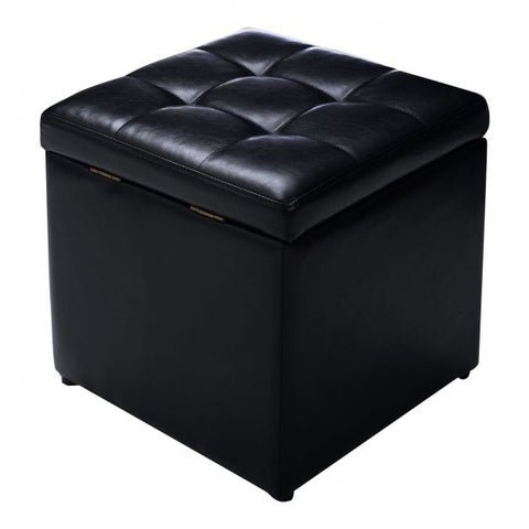 Modern Everyday Use Square Footstool in PU Leather