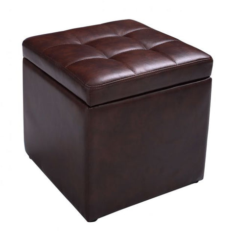 Modern Everyday Use Square Footstool in PU Leather