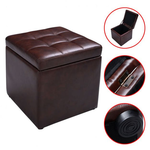 Modern Everyday Use Square Footstool in PU Leather