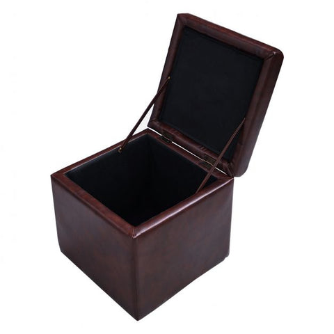 Modern Everyday Use Square Footstool in PU Leather