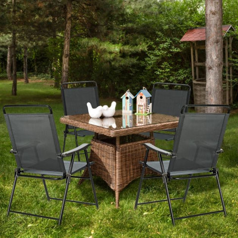 Indoor and Outdoor Folding Chair Set with Sturdy Design and Elegant Design in Grey