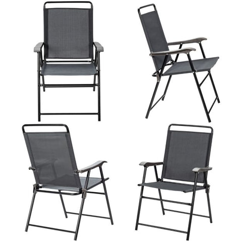 Indoor and Outdoor Folding Chair Set with Sturdy Design and Elegant Design in Grey