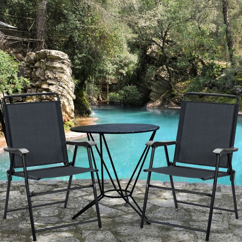 Indoor and Outdoor Folding Chair Set with Sturdy Design and Elegant Design in Grey