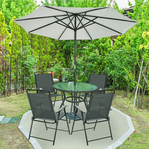 Indoor and Outdoor Folding Chair Set with Sturdy Design and Elegant Design in Grey