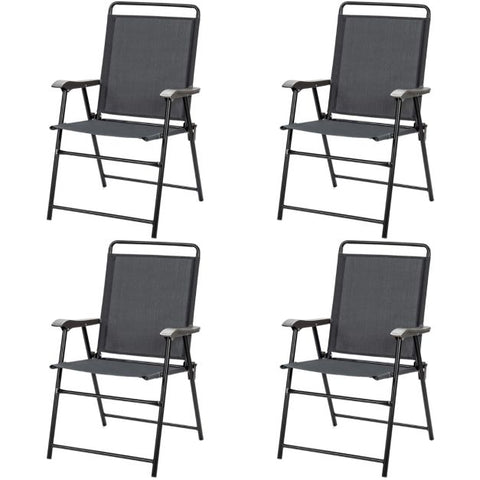 Indoor and Outdoor Folding Chair Set with Sturdy Design and Elegant Design in Grey