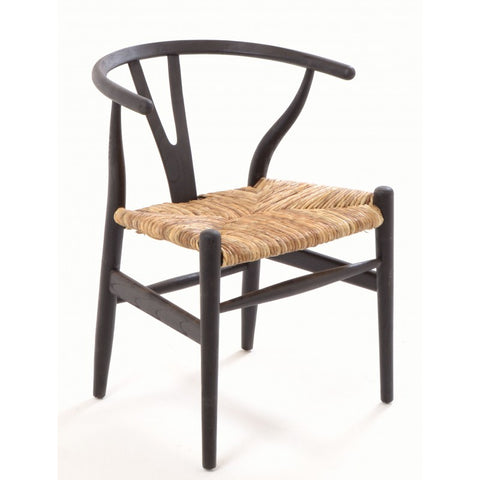 Handmade Wallington Chair with Sungkai Wood and Rush Seat