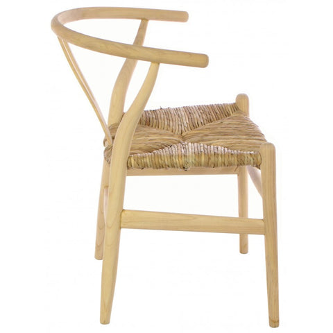 Handmade Wallington Chair with Sungkai Wood and Rush Seat