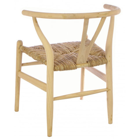 Handmade Wallington Chair with Sungkai Wood and Rush Seat