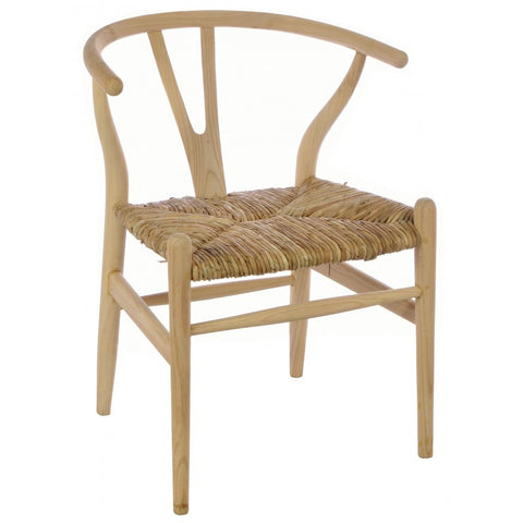 Handmade Wallington Chair with Sungkai Wood and Rush Seat