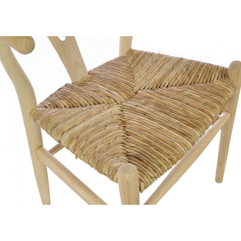 Handmade Wallington Chair with Sungkai Wood and Rush Seat