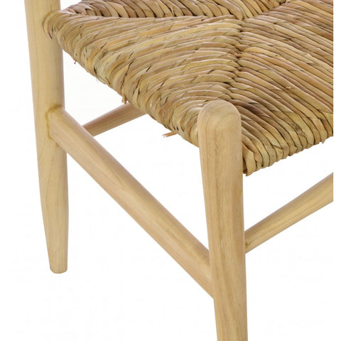 Handmade Wallington Chair with Sungkai Wood and Rush Seat